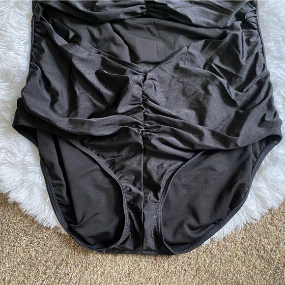 Sea by Monif C. One Piece Swimsuit Cutout Front Black New Womens Plus Size 24W - Picture 5 of 10